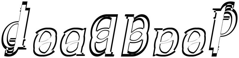 Ambigram for deadbeef in Liberationserif-italic